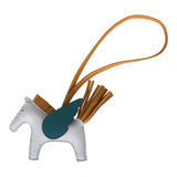 Hermes Bleu Brume/Sesame/Vert Bosphore Pegasus Horse Rodeo Bag Charm PM