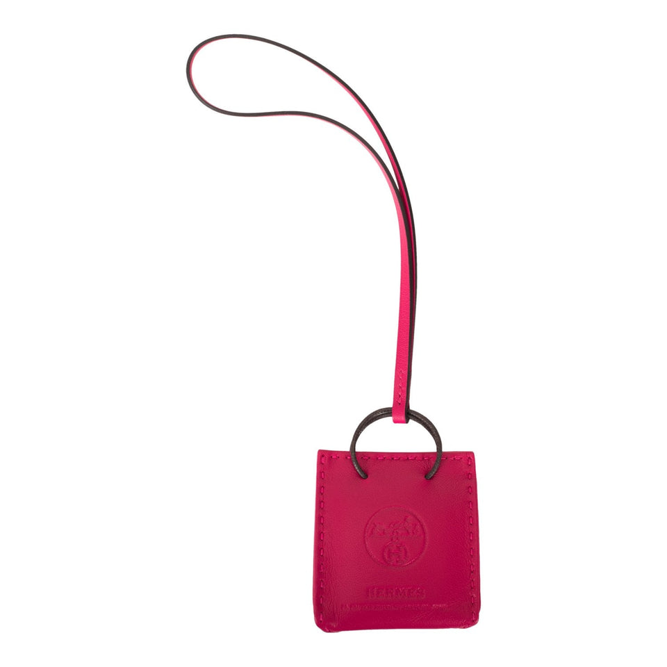 Hermes Rose Mexico Mini Shopping Bag Charm