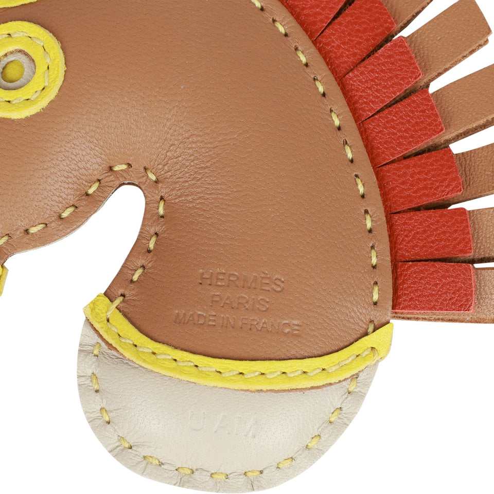 Hermes Chai/Craie/Lime GeeGee Camail Bag Charm