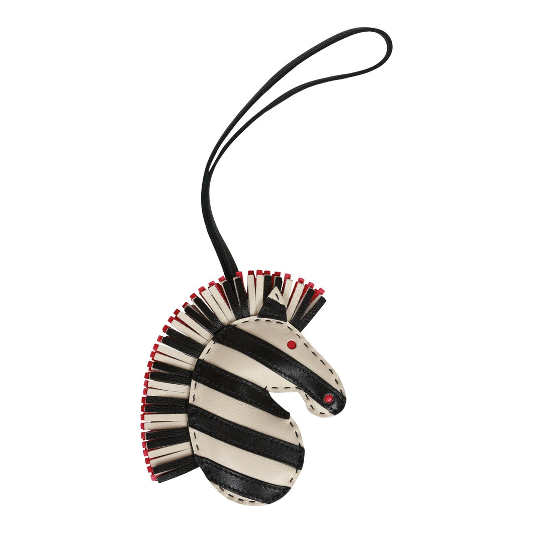 Hermes Black/Craie/Rose Mexico GeeGee Savannah Bag Charm PM