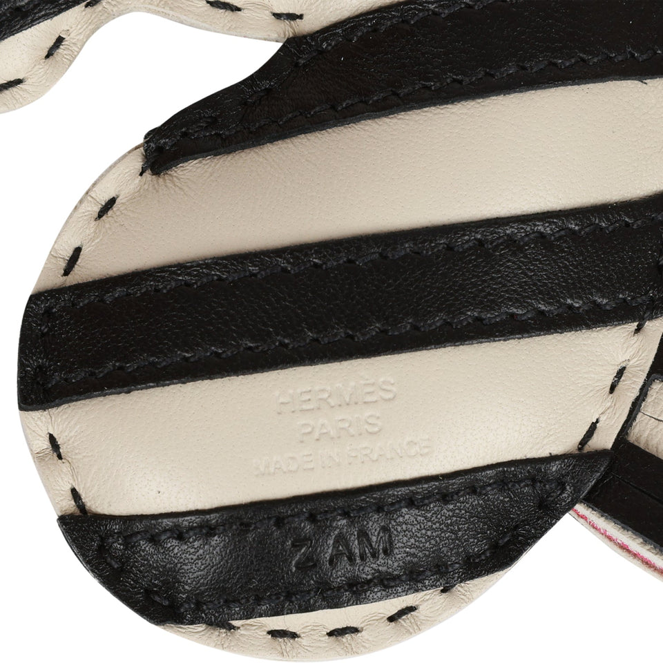 Hermes Black/Craie/Rose Mexico GeeGee Savannah Bag Charm PM