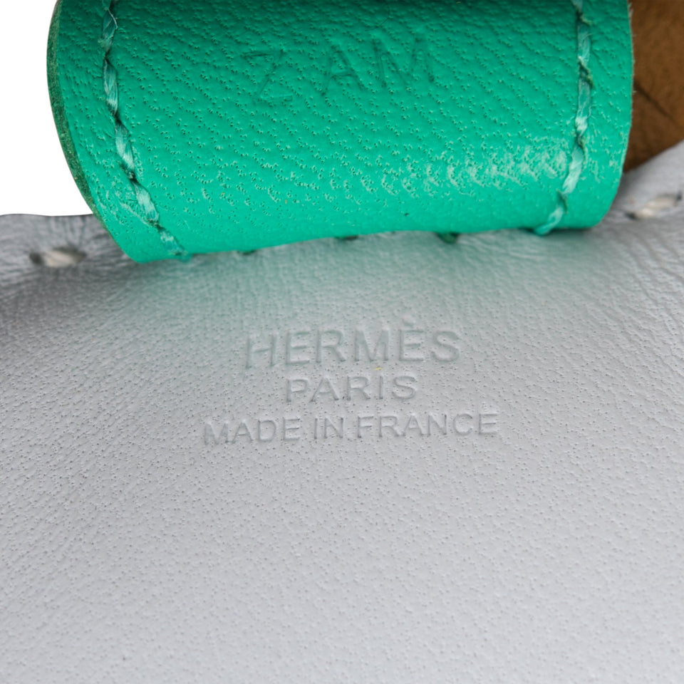 Hermes Bleu Brume/Sesame/Menthe Grigri Horse Rodeo Bag Charm PM