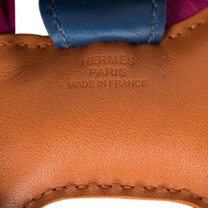 Hermes Gold/Bleu Nuit/Rose Pourpre Grigri Horse Rodeo Bag Charm PM