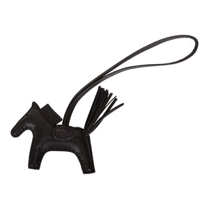 Hermes SO Black Horse Rodeo Touch Bag Charm PM