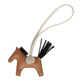 Hermes Chai/Black/Craie Grigri Horse Rodeo Bag Charm