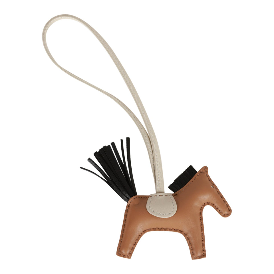 Hermes Chai/Black/Craie Grigri Horse Rodeo Bag Charm