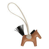 Hermes Chai/Black/Craie Grigri Horse Rodeo Bag Charm