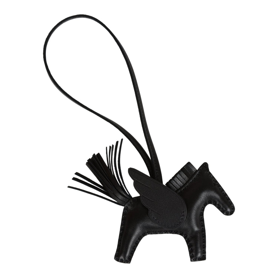 Hermes SO Black Pegasus Horse Rodeo Bag Charm