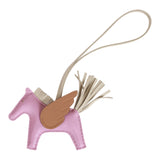 Hermes Mauve Sylvestre/Craie/Chai Pegasus Horse Rodeo Bag Charm