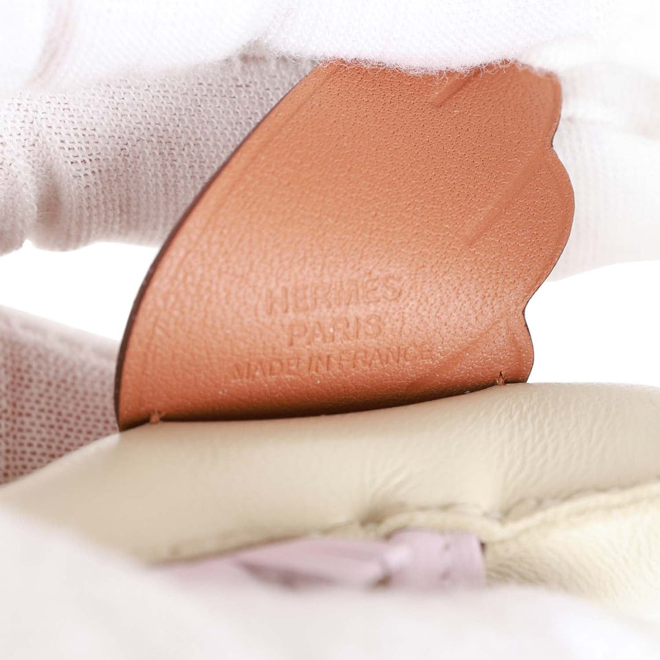 Hermes Craie/Mauve Pale/Gold Pegasus Horse Rodeo Bag Charm PM