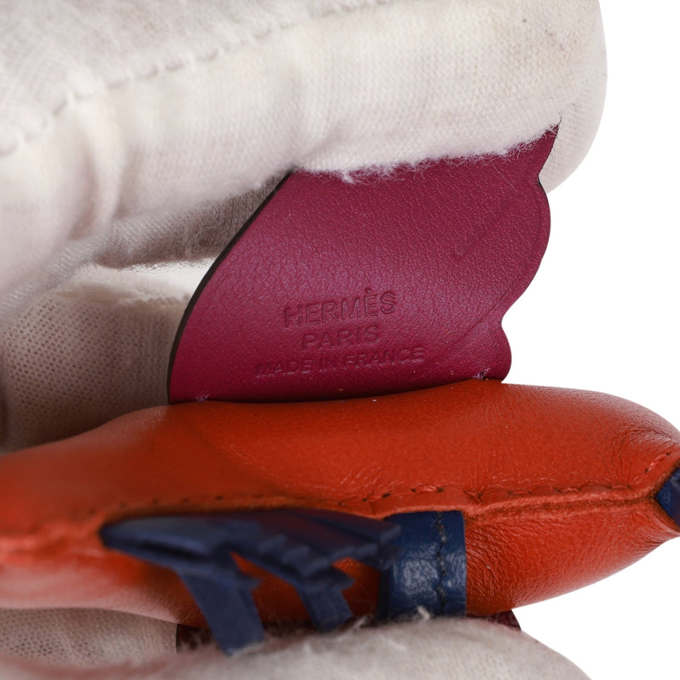 Hermes Brique, Anemone and Bleu Indigo Pegasus Horse Rodeo Bag Charm PM