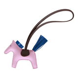 Hermes Bleu France/Mauve Sylvestre/Rouge Sellier Grigri Horse Rodeo Bag Charm PM