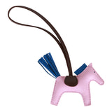 Hermes Bleu France/Mauve Sylvestre/Rouge Sellier Grigri Horse Rodeo Bag Charm PM