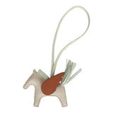 Hermes Craie/Vert Fizz/Gold Pegasus Horse Rodeo Bag Charm PM