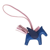 Hermes Bleu Saphir/Marine/Mauve Sylvester Pegasus Horse Rodeo Bag Charm