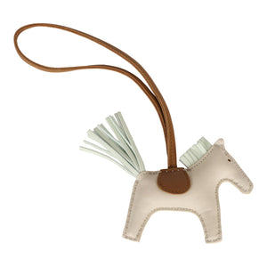 Hermes Craie/Vert Fizz/Kraft Grigri Horse Rodeo Bag Charm PM