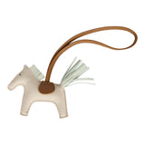 Hermes Craie/Vert Fizz/Kraft Grigri Horse Rodeo Bag Charm PM