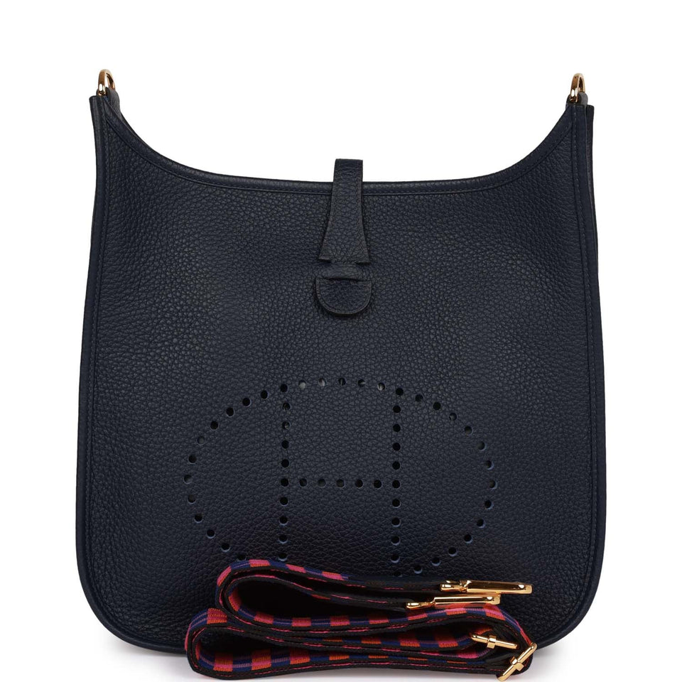Hermes Evelyne III PM Bleu Nuit Clemence Gold Hardware