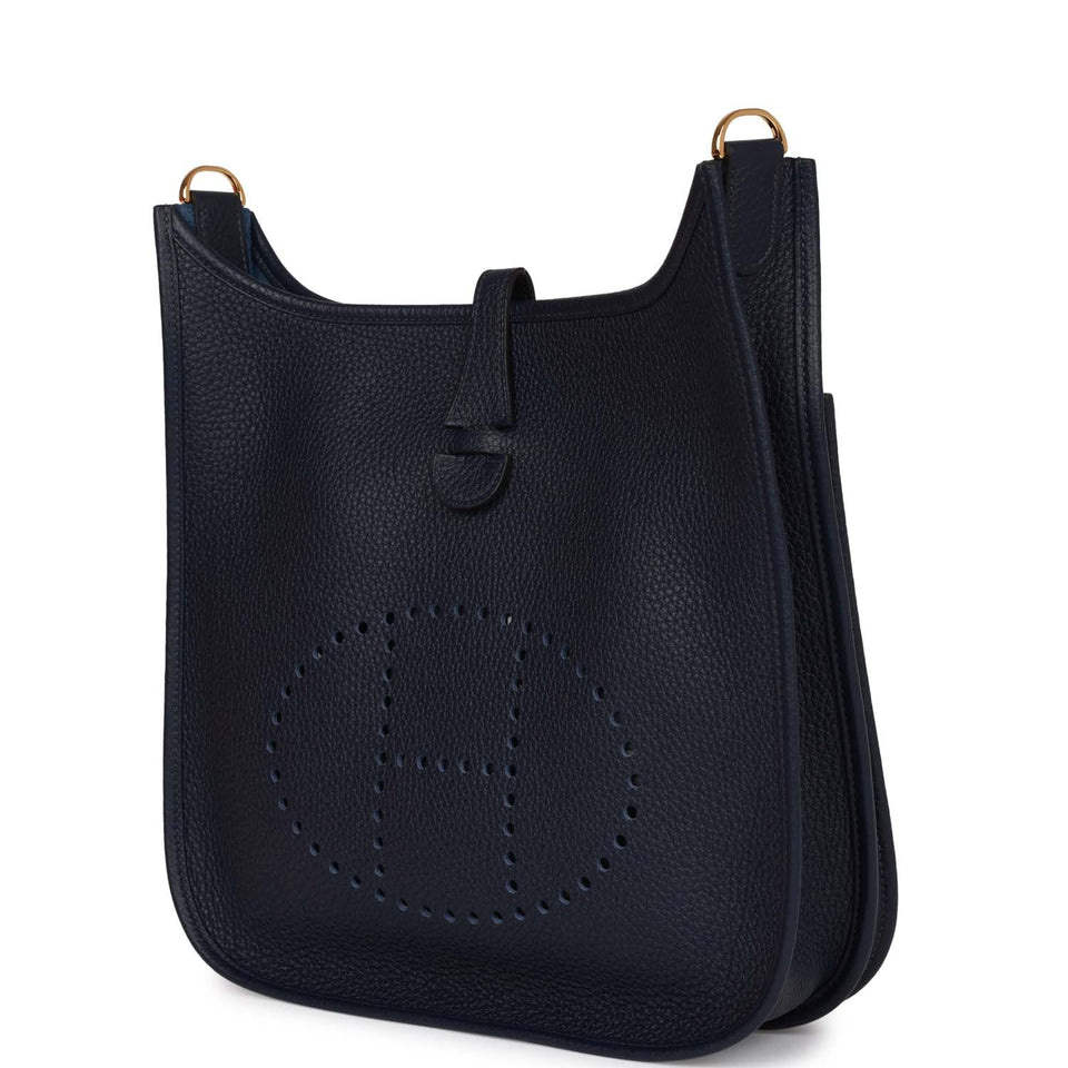 Hermes Evelyne III PM Bleu Nuit Clemence Gold Hardware