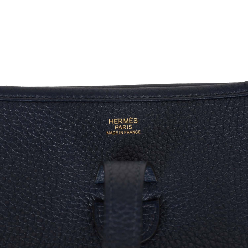 Hermes Evelyne III PM Bleu Nuit Clemence Gold Hardware