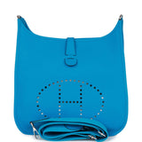 Hermes Evelyne III GM Bleu Frida Clemence Palladium Hardware