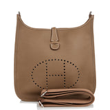 Hermes Evelyne III PM Etoupe Clemence Palladium Hardware