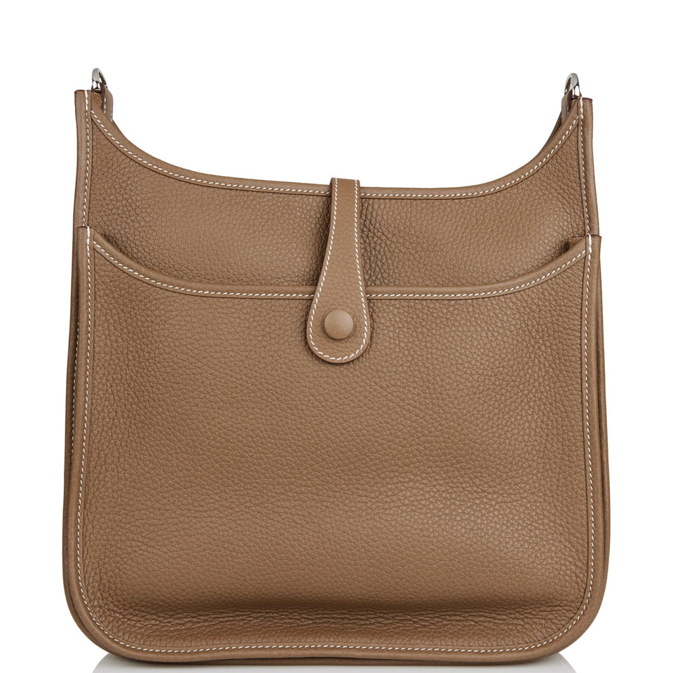 Hermes Evelyne III PM Etoupe Clemence Palladium Hardware
