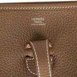 Hermes Evelyne III PM Etoupe Clemence Palladium Hardware