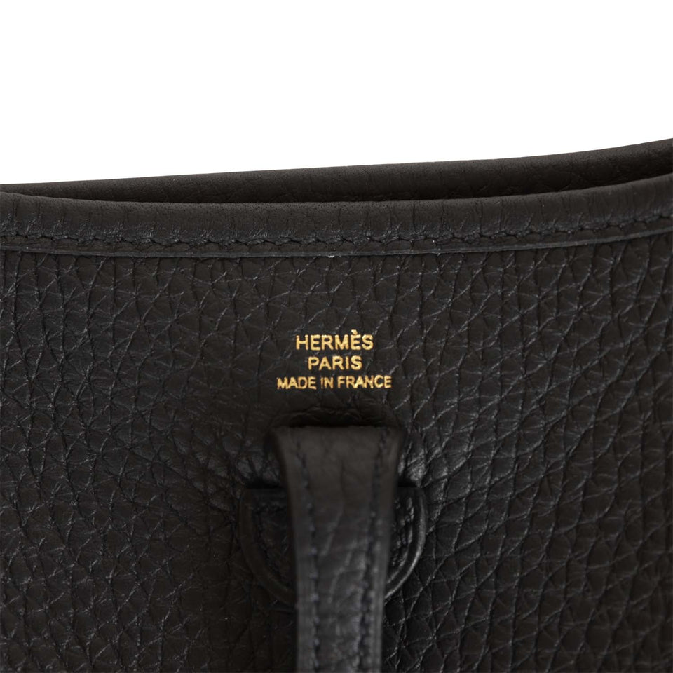Hermes Evelyne TPM Black Clemence Gold Hardware