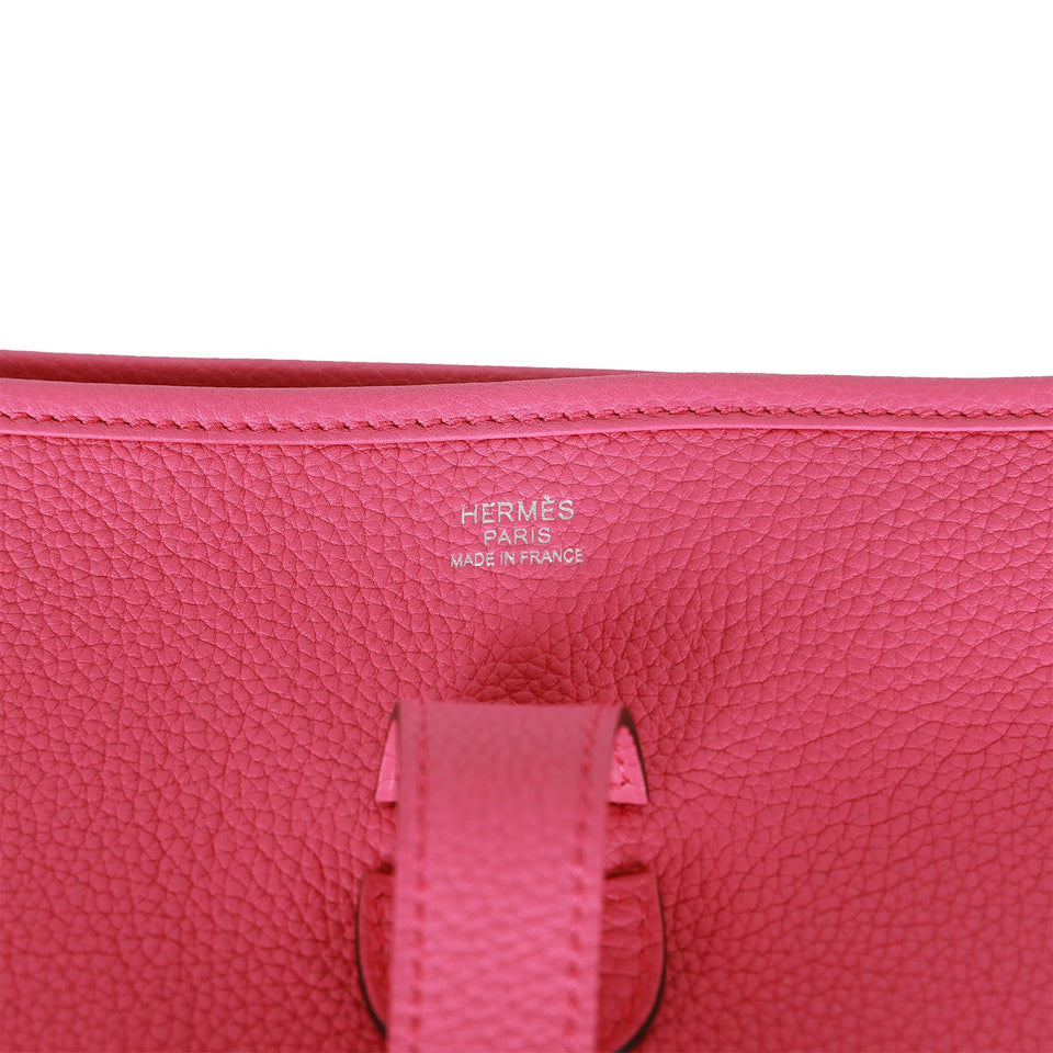 Hermes Evelyne III GM Rose Shocking Clemence Palladium Hardware