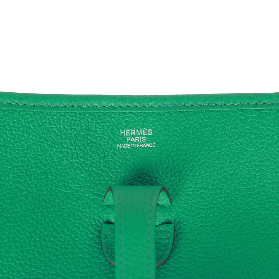 Hermes Evelyne III PM Vert Jade Clemence Palladium Hardware