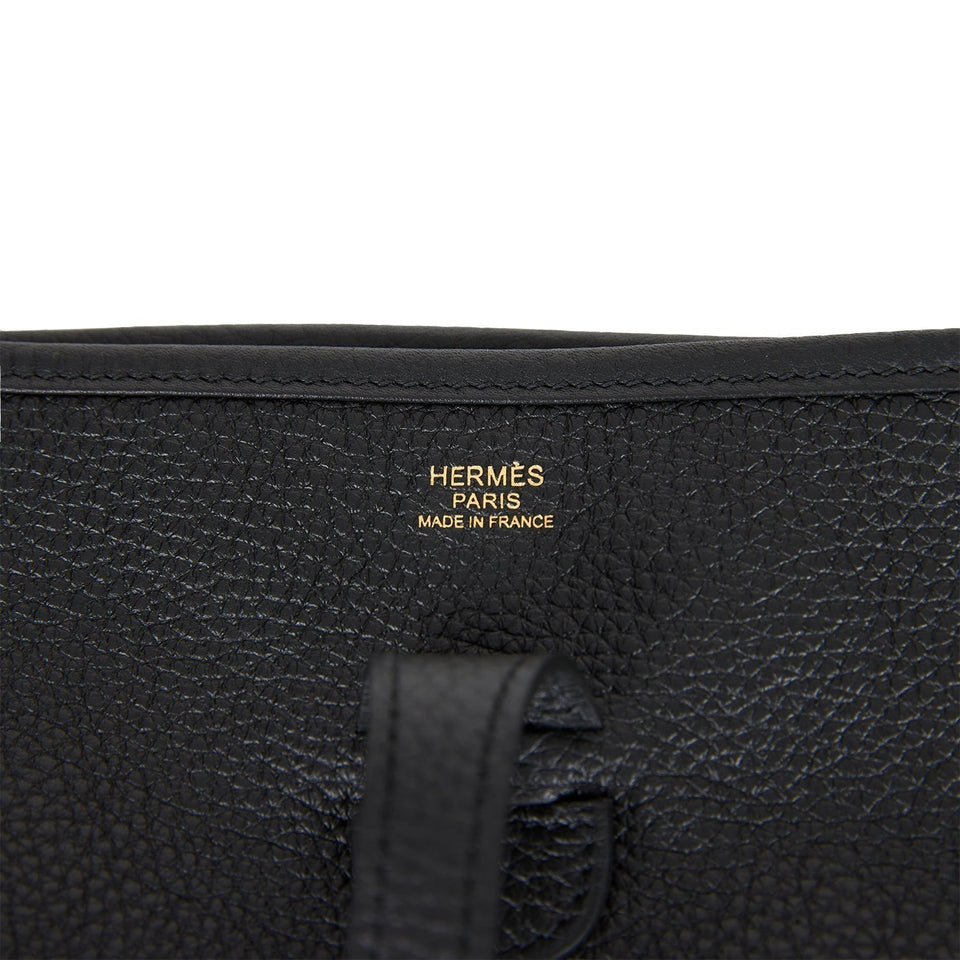 Hermes Evelyne III PM Black Clemence Gold Hardware