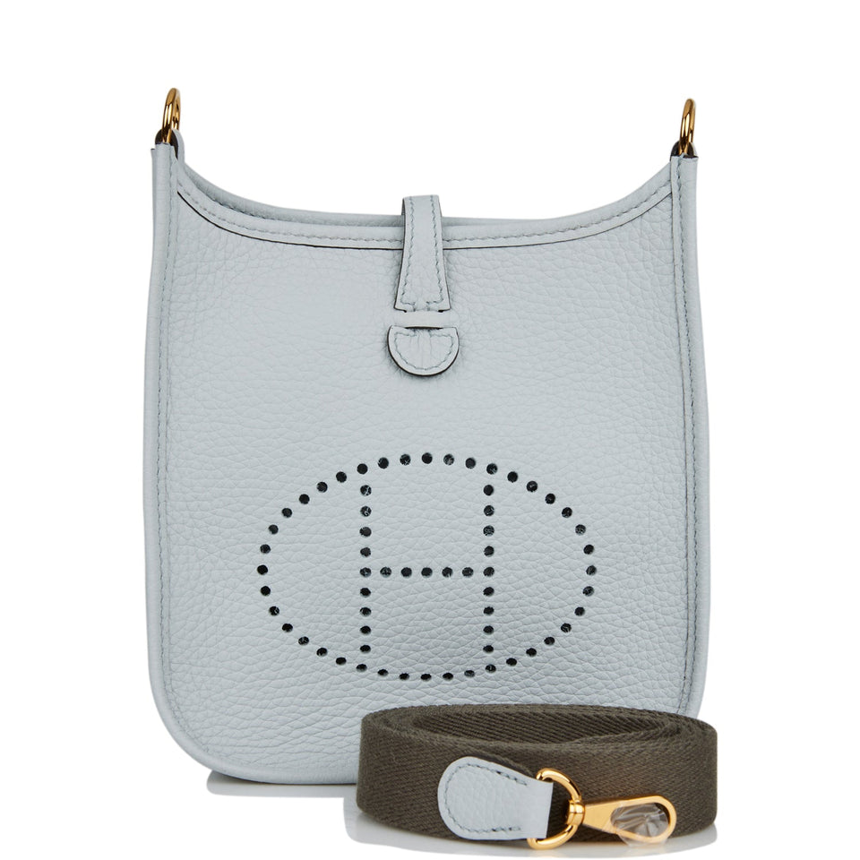 Hermes Evelyne TPM Bleu Pale Clemence Gold Hardware
