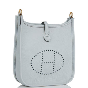 Hermes Evelyne TPM Bleu Pale Clemence Gold Hardware
