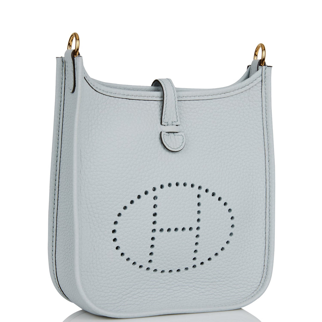 Hermes Evelyne TPM Bleu Pale Clemence Gold Hardware