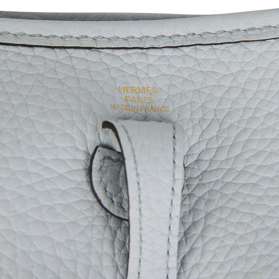 Hermes Evelyne TPM Bleu Pale Clemence Gold Hardware