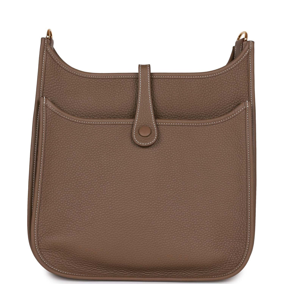 Hermes Evelyne PM Etoupe Clemence Gold Hardware