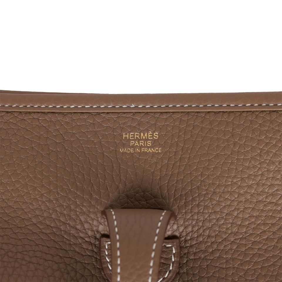 Hermes Evelyne PM Etoupe Clemence Gold Hardware