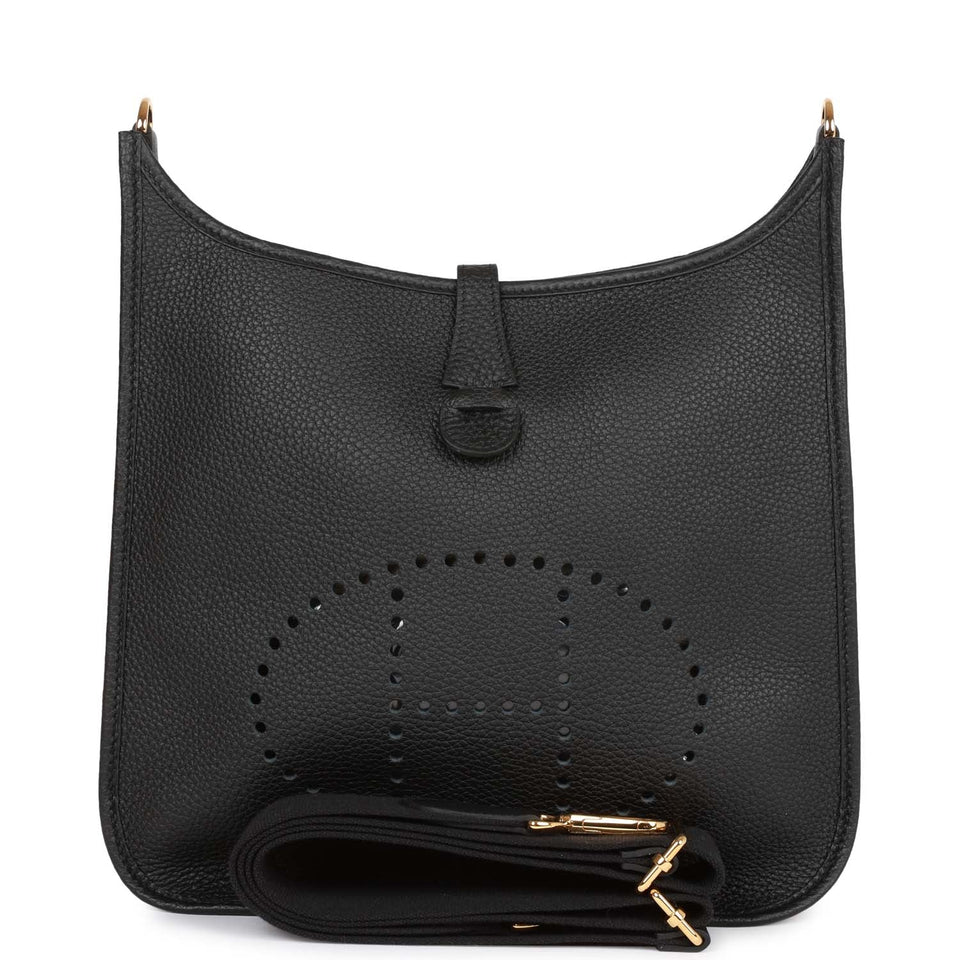 Hermes Evelyne III PM Black Clemence Gold Hardware