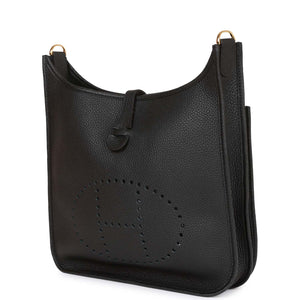 Hermes Evelyne III PM Black Clemence Gold Hardware