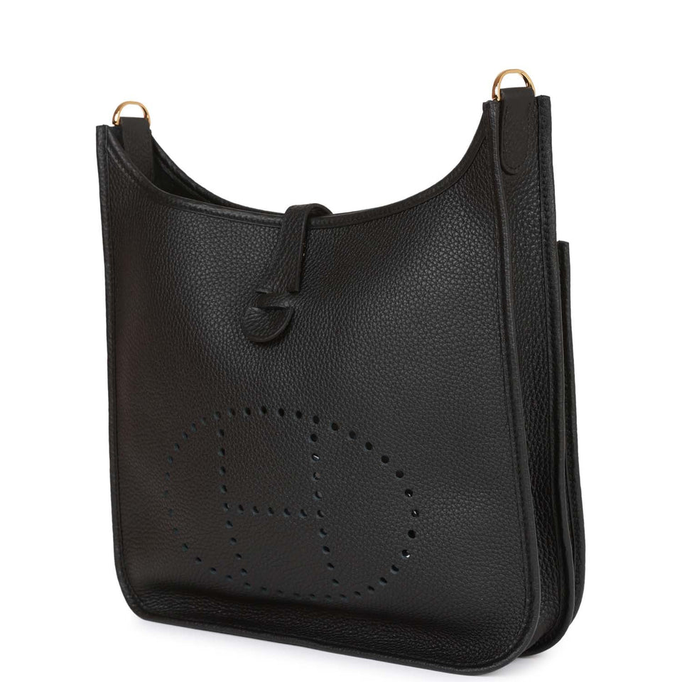 Hermes Evelyne III PM Black Clemence Gold Hardware