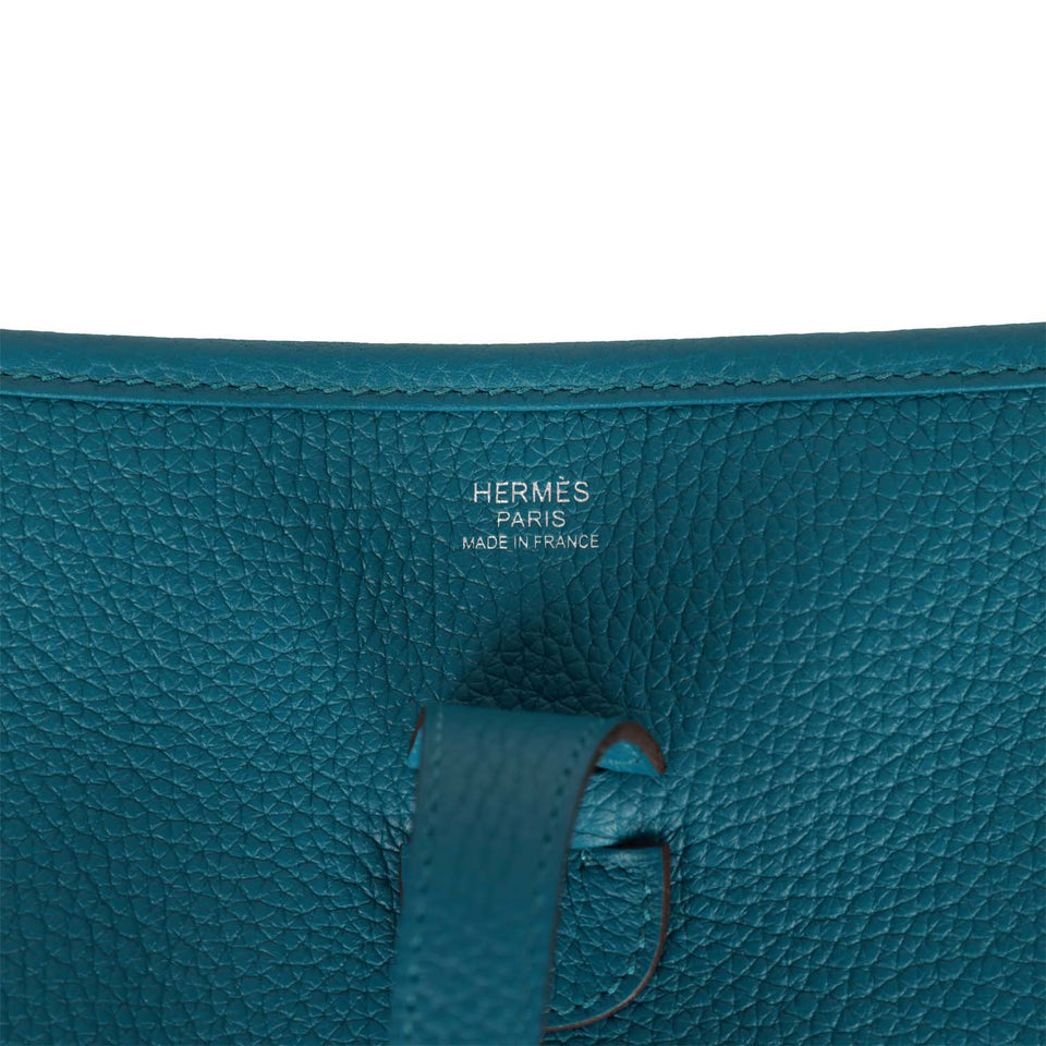 Hermes Evelyne III PM Vert Bosphore Clemence Palladium Hardware