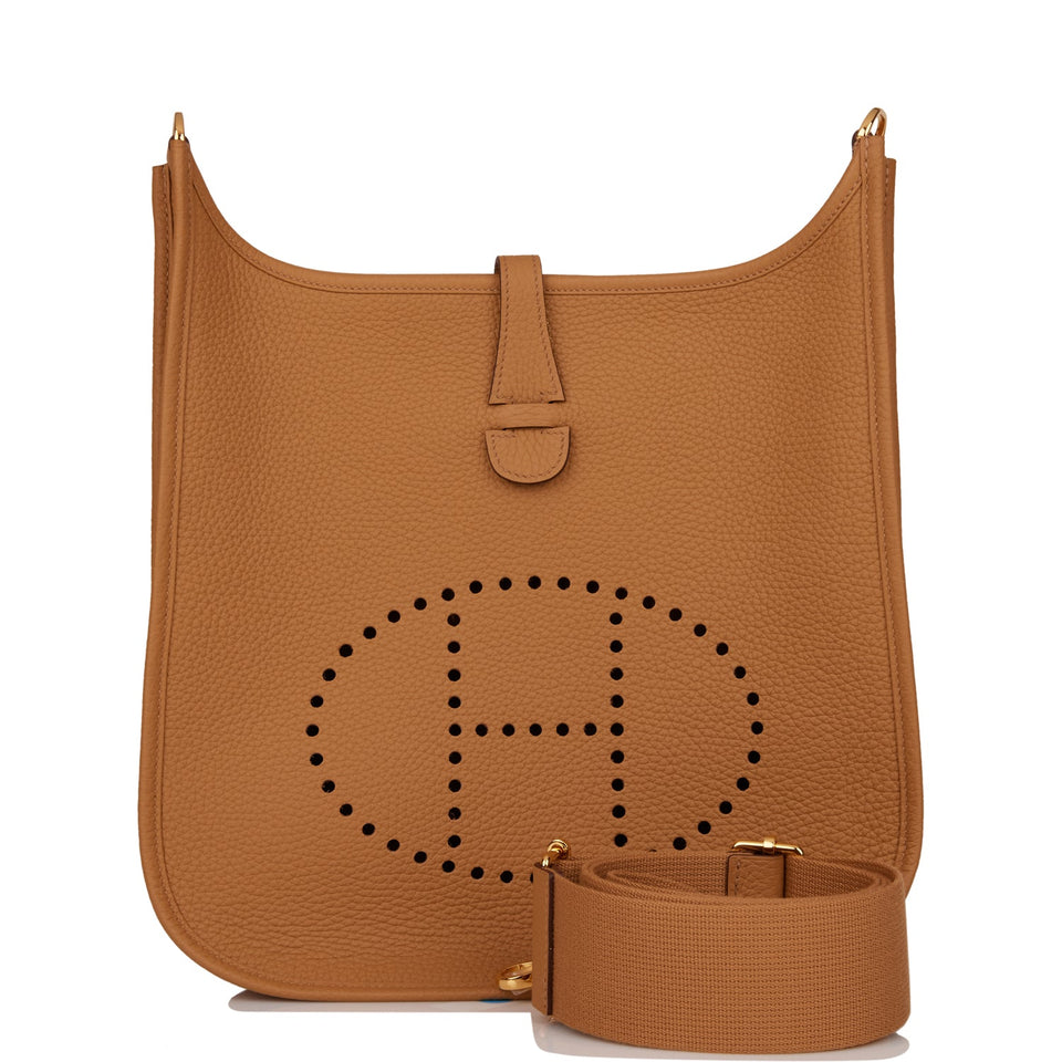 Hermes Evelyne III PM Biscuit Clemence Gold Hardware