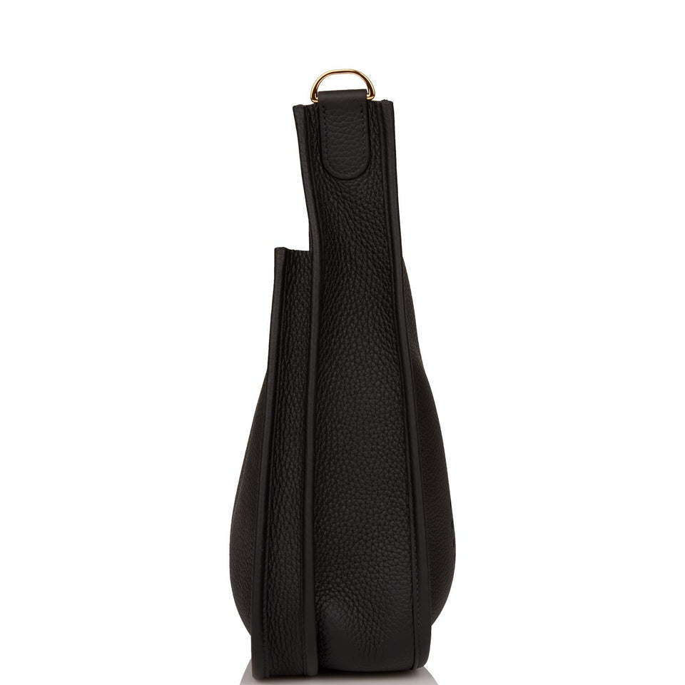 Hermes Evelyne III PM Black Clemence Gold Hardware