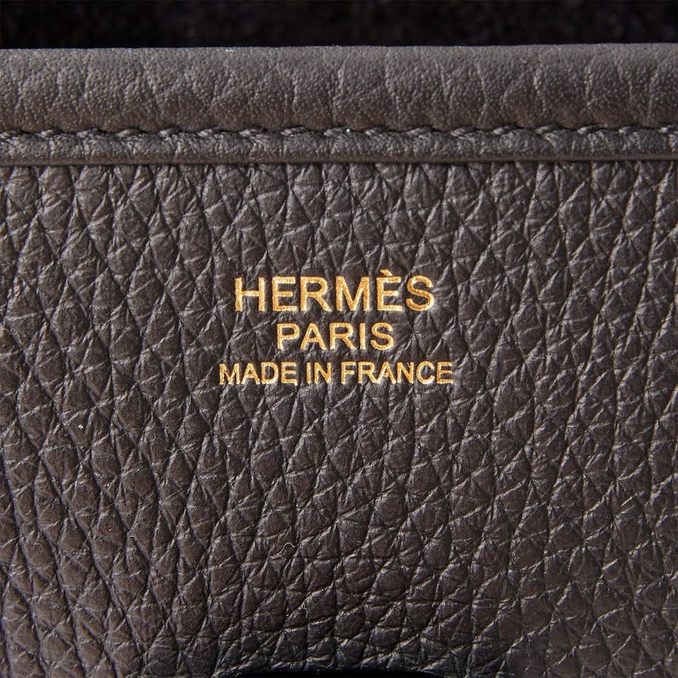 Hermes Evelyne III PM Black Clemence Gold Hardware