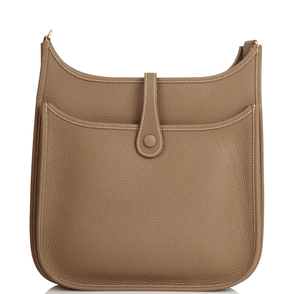 Hermes Evelyne III PM Etoupe Clemence Gold Hardware