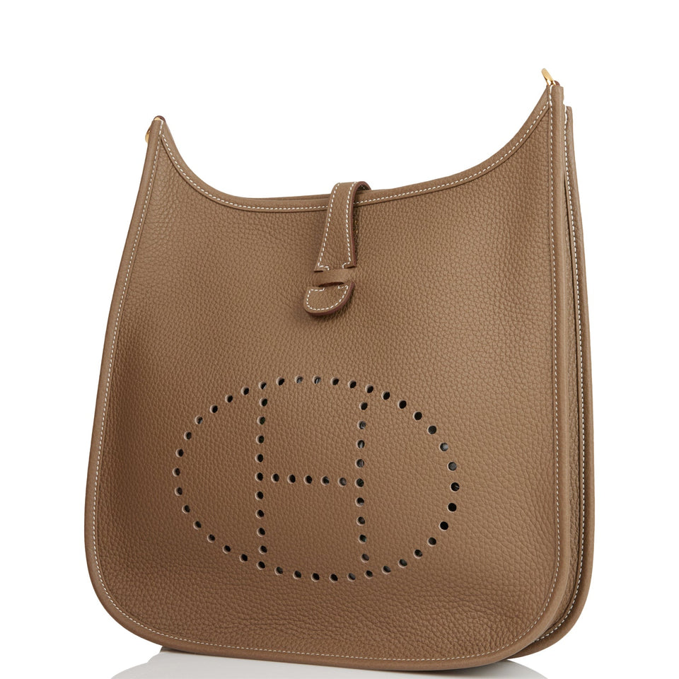 Hermes Evelyne III PM Etoupe Clemence Gold Hardware
