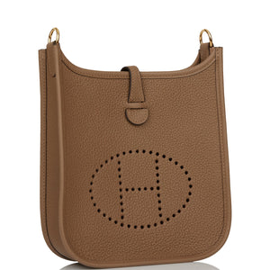 Hermes Evelyne TPM Beige de Weimar Clemence Bag Gold Hardware