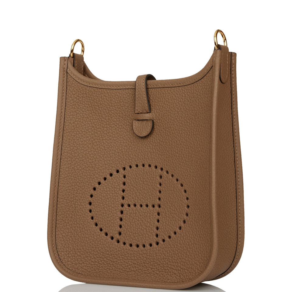 Hermes Evelyne TPM Beige de Weimar Clemence Bag Gold Hardware