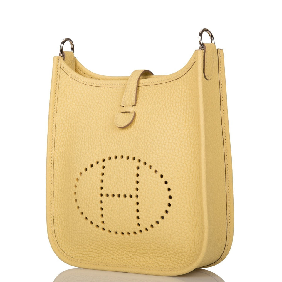 Hermes Evelyne TPM Jaune Poussin Clemence Palladium Hardware